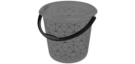 Seau déco ilvie 'polygon', rond, 10 litres