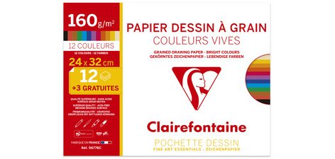 Papier dessin 'à Grain' couleur, pack promo