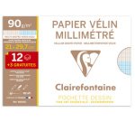 Papier vélin millimétré, A4, pack promo