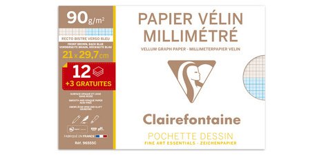 <strong>Millimeterpapier im Velin, A4, Aktionspackung</strong>