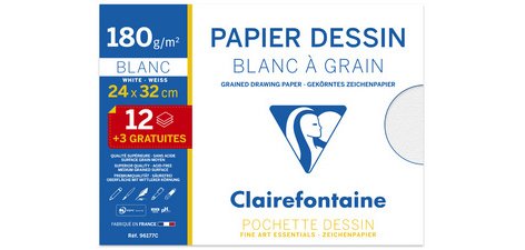 Dessin à Grain pochette 12+3F 24x32cm 180g