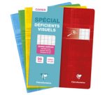 Cahier piqué déficients visuels 17x22 cm 48 pages grands carreaux 2 ,5mm agrandis 10x10 - Assortis