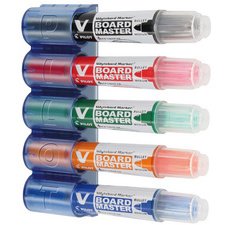 Marqueur effaçable Pilot V Board Master pointe ogive 2,3 mm - Kit de 5 couleurs assorties