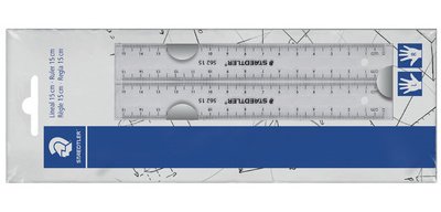 150 mm flat rule set, plastic