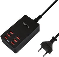 Boîtier de chargement USB, 6 ports, 32 Watt, noir