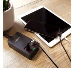Boîtier de chargement USB, 8 ports, 44 Watt, noir