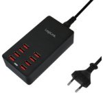 Boîtier de chargement USB, 8 ports, 44 Watt, noir