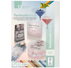 Carton nacré, (L)250 x (H)350 mm, 13 feuilles