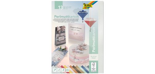 Carton nacré, (L)250 x (H)350 mm, 13 feuilles