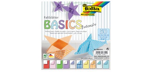 Papiers pour le pliage 'Basic Intensiv', 150 x 150 mm