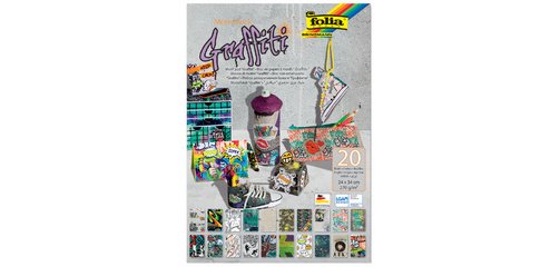 Bloc en papier à motifs 'Graffiti', 240 x 340 mm