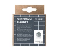 Aimant néodyme cube 'Strong' C5, set de 6, argent