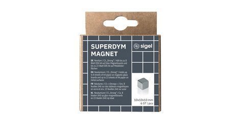 Aimant néodyme cube 'Strong' C5, set de 6, argent
