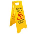 Panneau 'Attention sol glissant', jaune