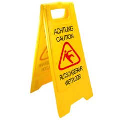 Panneau 'Attention sol glissant', jaune