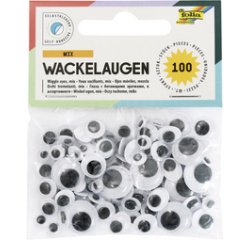 Yeux vacillants, autocollants, tailles assorties