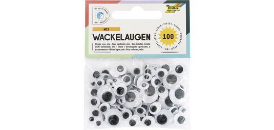 Yeux vacillants, autocollants, tailles assorties