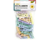 Houten wasknijpers, 3 maten, wit