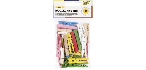 Wooden clothespin, 3 assorted sizes