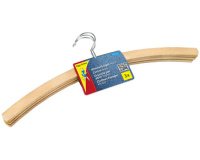 Cintre en bois sans barre, paquet de 3, nature