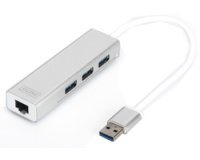 Hub USB 3.0 & adaptateur LAN Gigabit, 3 ports