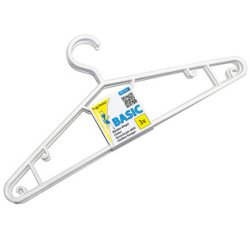 Cintre en plastique avec barre, paquet de 3