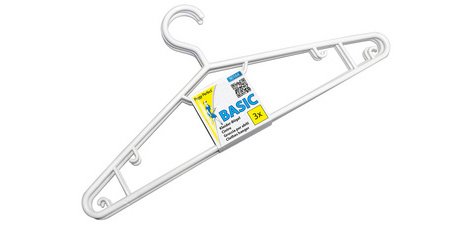 Cintre en plastique avec barre, paquet de 3