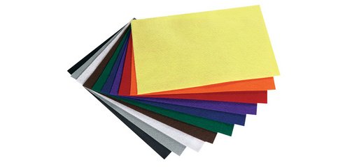 Feutrine de bricolage, 200 x 300 mm, 150 g/m2,couleurs