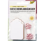 Etiquette cadeau long, nature & blanc, avec ficelle