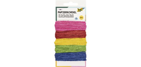 Cordon en papier COLORE, 5 m, assorti