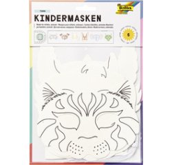 Masques pour enfants, en carton, 6 motifs assortis