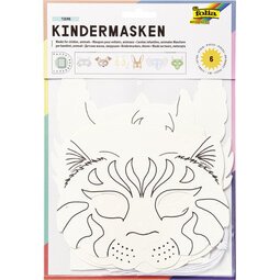 Masques pour enfants, en carton, 6 motifs assortis