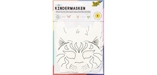 Masques pour enfants, en carton, 6 motifs assortis