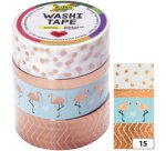 Rubans autocollants déco Washi-Tape HOTFOIL OR ROSE