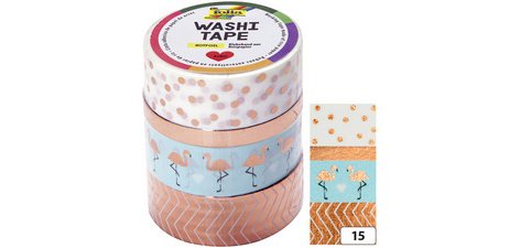Rubans autocollants déco Washi-Tape HOTFOIL OR ROSE