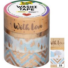 Rubans autocollants déco Washi-Tape HOTFOIL OR ROSE II