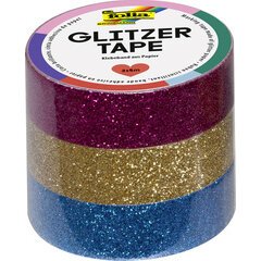 Ruban adhésif 'Glitter-Tape', rose vif/or/bleu clair