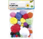 Pompons, 30 pièces,  tailles et couleurs