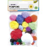 Pompons, 30 pièces,  tailles et couleurs