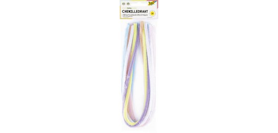 Fil métallique chenille, 20 mm x 500 mm, assorti