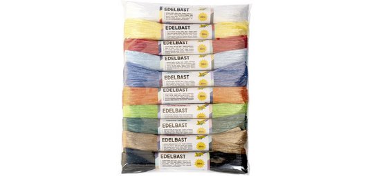 Raphia artificiel brillant, 40 mm x 30 m, couleurs