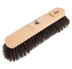 Balai, bois ciré, mélange de poils