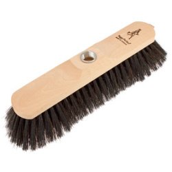 Balai, bois ciré, mélange de poils
