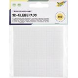 Carrés adhésifs 3D, 5 x 5 mm, blanc, assorti