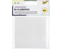 Carrés adhésifs 3D, 5 x 5 mm, blanc, assorti