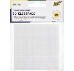 3D-pads, zelfklevend, 5 x 5 mm, wit, gassorteerd, op kaart