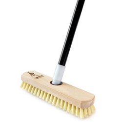 Brosse avec balai, bois, brosse en fibres