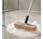 Brosse avec balai, bois, brosse en fibres