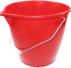 Seau avec un étrier, 12 litres, rouge