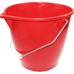 Emmer met beugel, 12 liter, rood